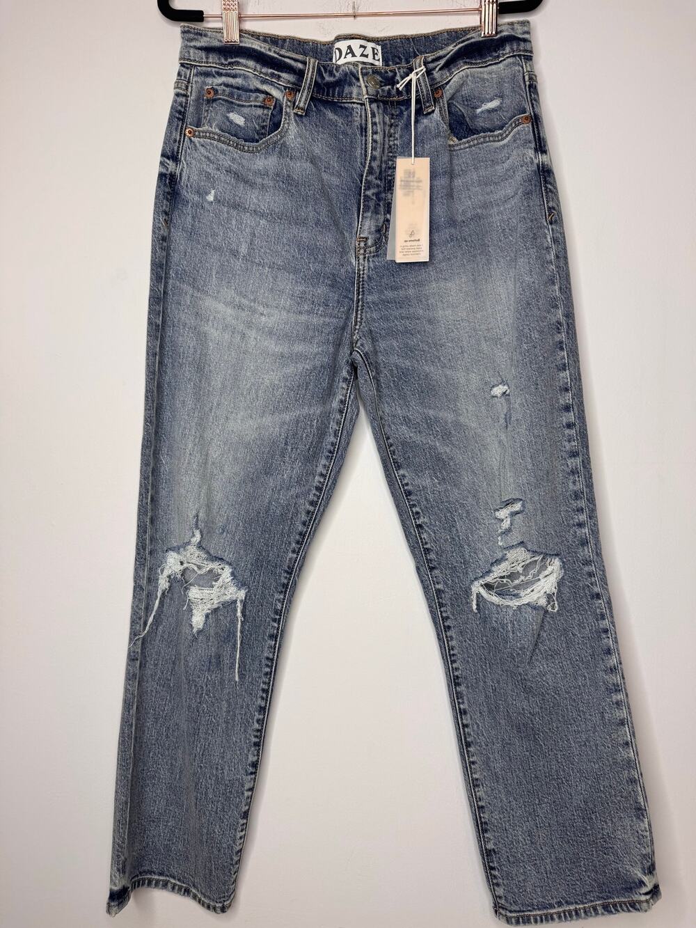 DAZE Denim Straight Up High Rise Straight Leg Jeans Size 29 Karma NWT
